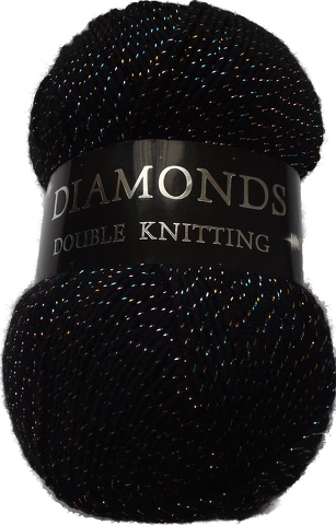 Diamonds DK Yarn x10 Balls Black/Multi